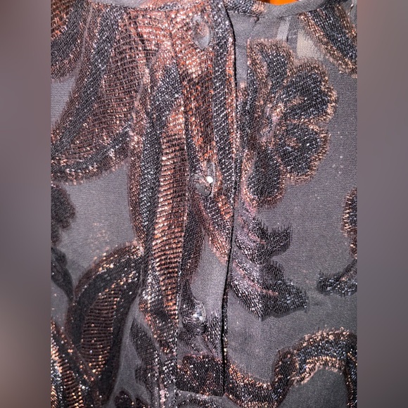 Elegant Black and Copper Paisley Dress - Picture 5 of 5